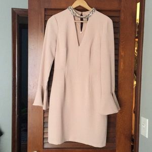 Vince camuto bell sleeve dress with Jewel neckline